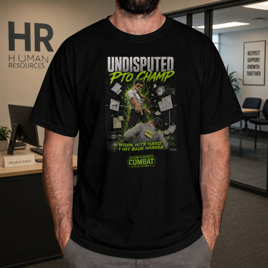 Undisputed PTO Champ Unisex Shirt, Funny Office MMA Tee, Corporate Humor Gift, Burnout Survivor Work Meme T-Shirt