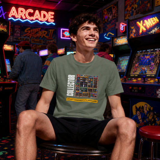 Collector Shirt, Its Not Hoarding If Its Organized Unisex Tee, Retro Gamer Gift, Funny Collector T-Shirt