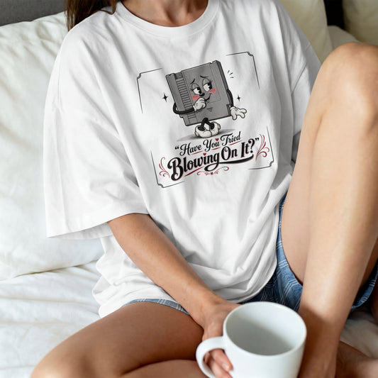 Have You Tried Blowing On It Unisex Shirt, Retro Gaming Tee, Nostalgic Gamer T-Shirt, Funny Vintage Gaming Gift