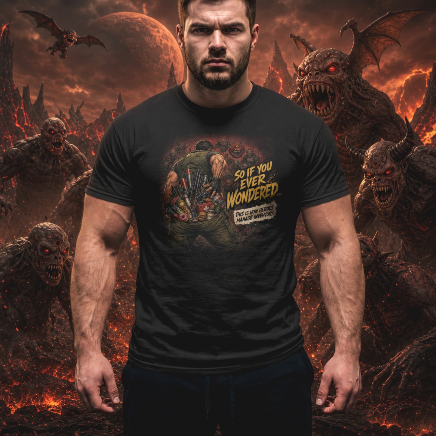 Funny Gamer Inventory Unisex Shirt, Questionable Game Logic Tee, Survival Horror Gaming Humor Shirt, Retro Gamer T-Shirt
