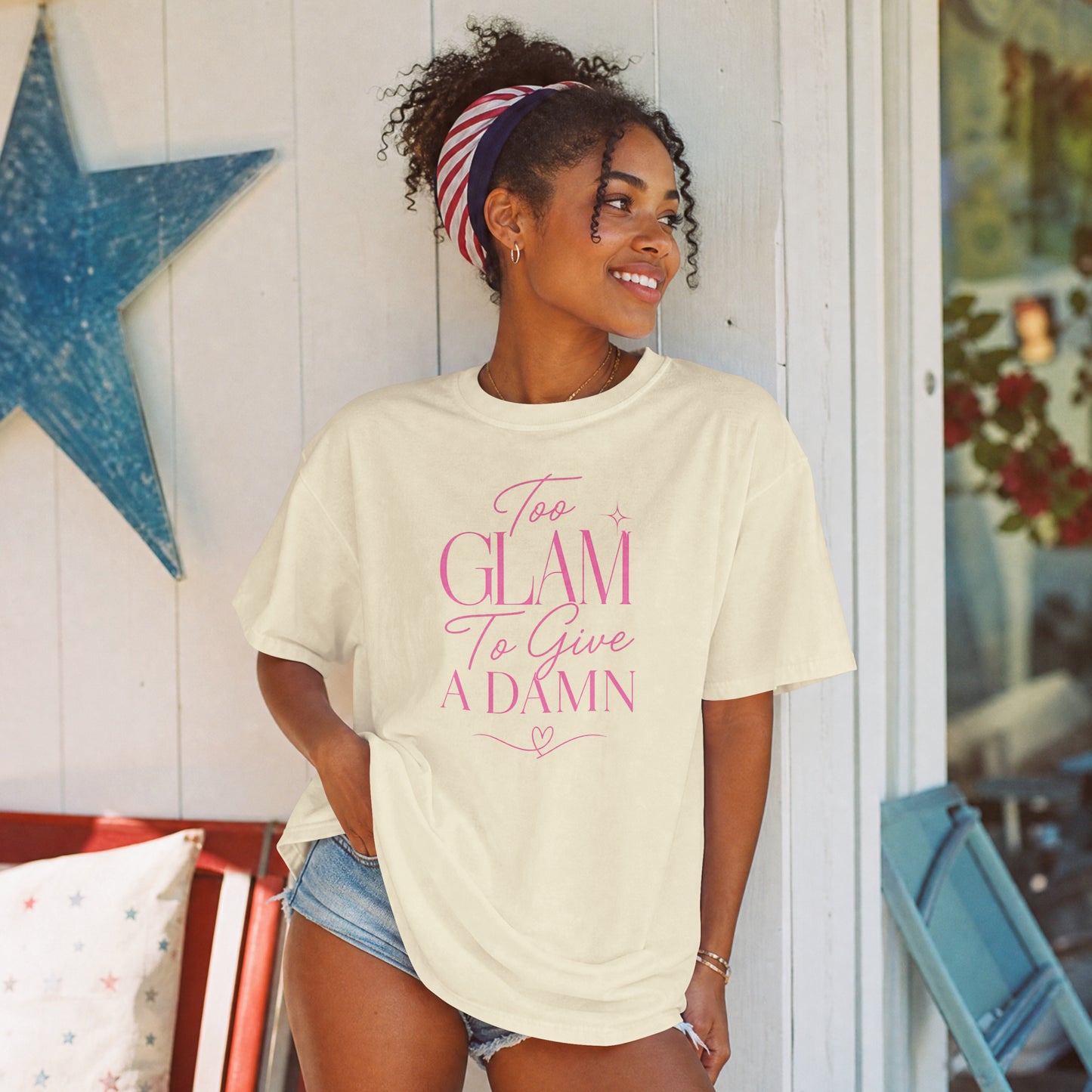 Too Glam To Give A Damn Shirt, Funny Sassy Graphic Tee, Trendy Women's Fashion Shirt, Petty And Prosperous Apparel