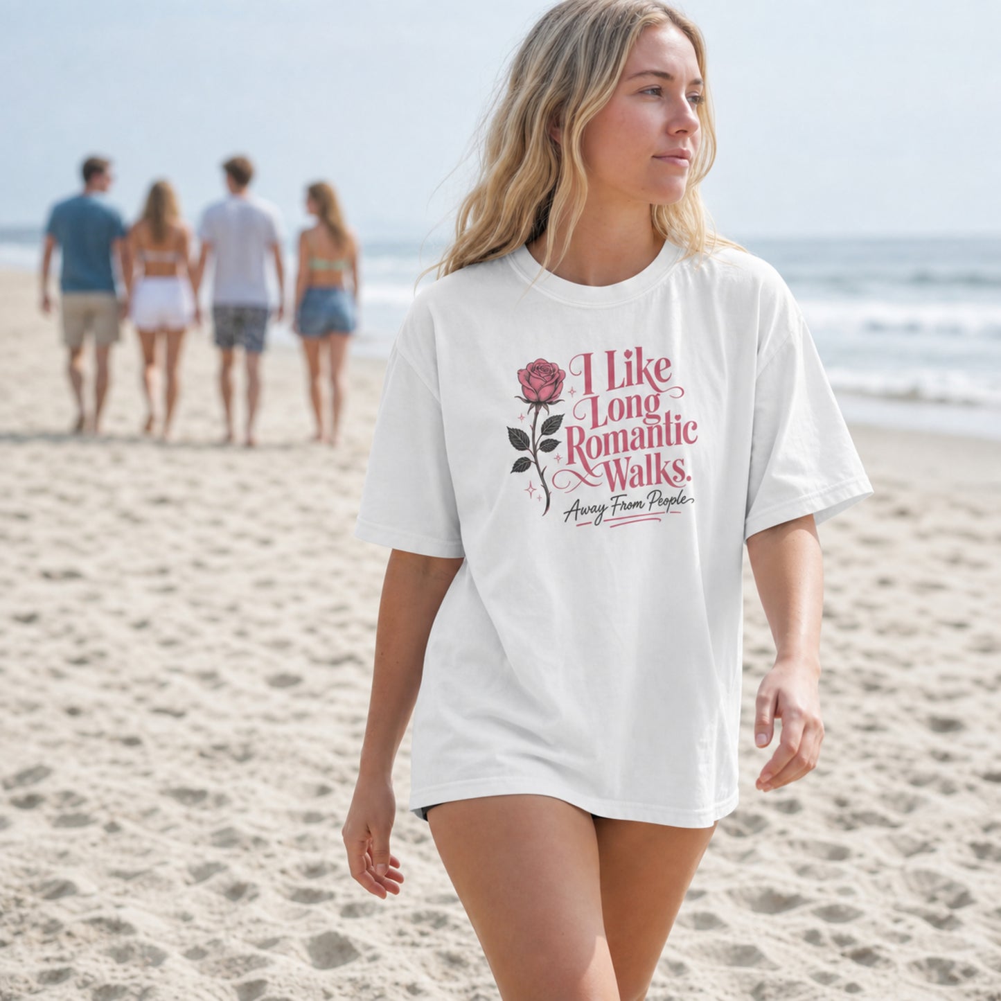 I Like Long Romantic Walks Away From People Womens Shirt, Funny Introvert Tee, Anti Social Graphic T-Shirt, Solitude Lover Gift