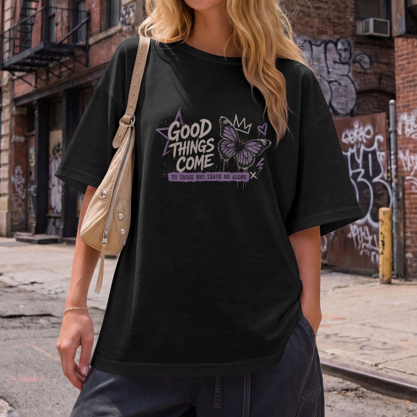Good Things Come To Those Who Leave Me Alone Womens Shirt, Funny Introvert Tee, Anti Social Graphic T-Shirt, Butterfly Gift