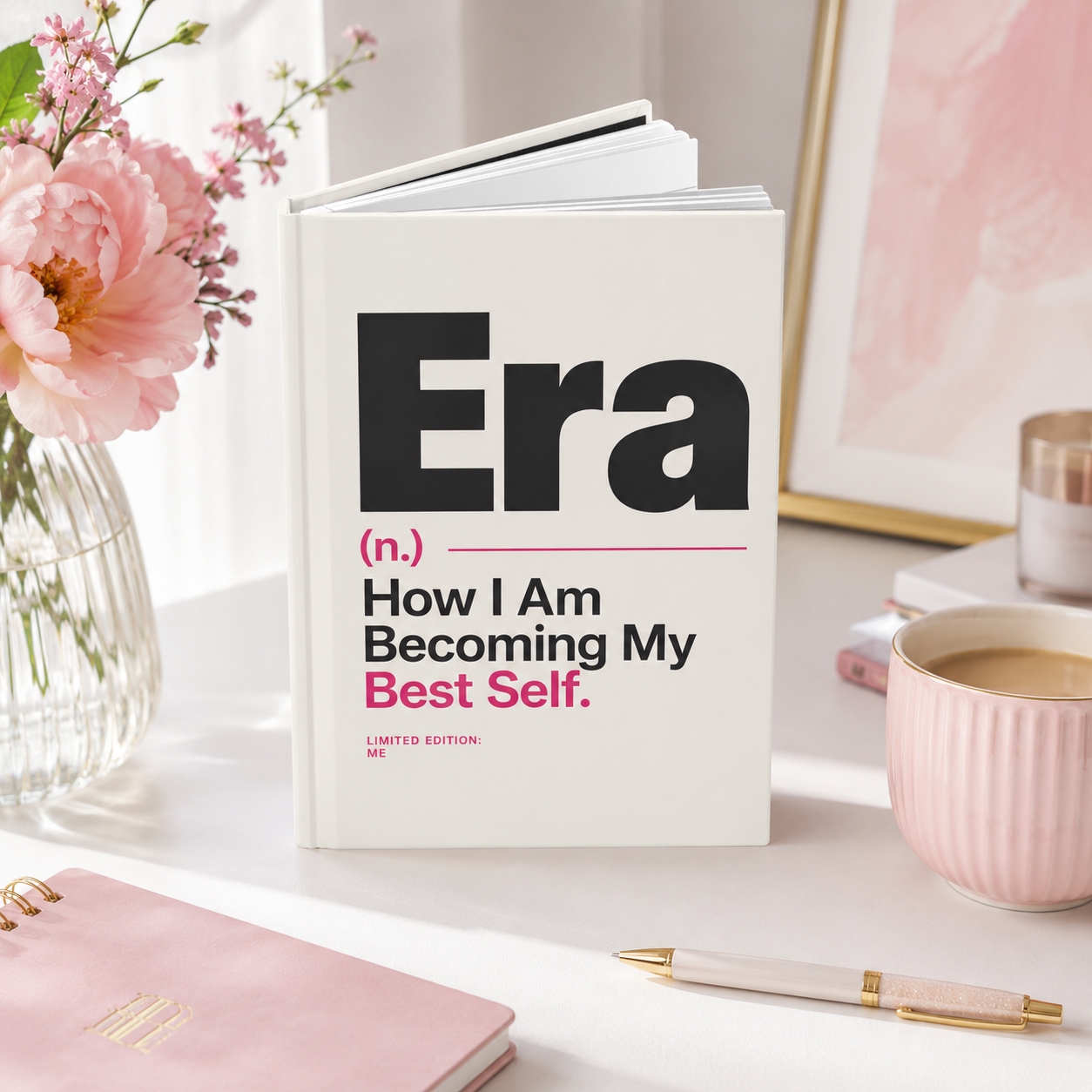Growth Era Hardcover Journal, Best Self Lined Notebook, Self Improvement Journal, Goal Planner Gift, Modern Affirmation Journal