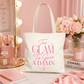 Too Glam To Give A Damn Tote Bag, Funny Pink Canvas Tote, Glam Gift Bag, Cute Everyday Shopper, Womens Tote Bag
