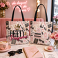 Pretty and Prosperous Tote Bag, Glam Boss Girl Tote, Pink Motivational Shopper Bag, Cute Everyday Work Tote