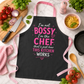 Im Not Bossy Im The Chef Apron, Funny Kitchen Apron, Pink and Black Cooking Apron, Gift for Home Cooks