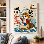 Corgi Pirate Canvas Print, Anime Inspired Dog Wall Art, Scenic Bark Nautical Decor, Cute Corgi Gift, Nursery Wall Art