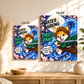 Water Barking First Paw Canvas, Anime Inspired Dog Canvas Print, Mutts of Manga Wall Art, Cute Dog Decor