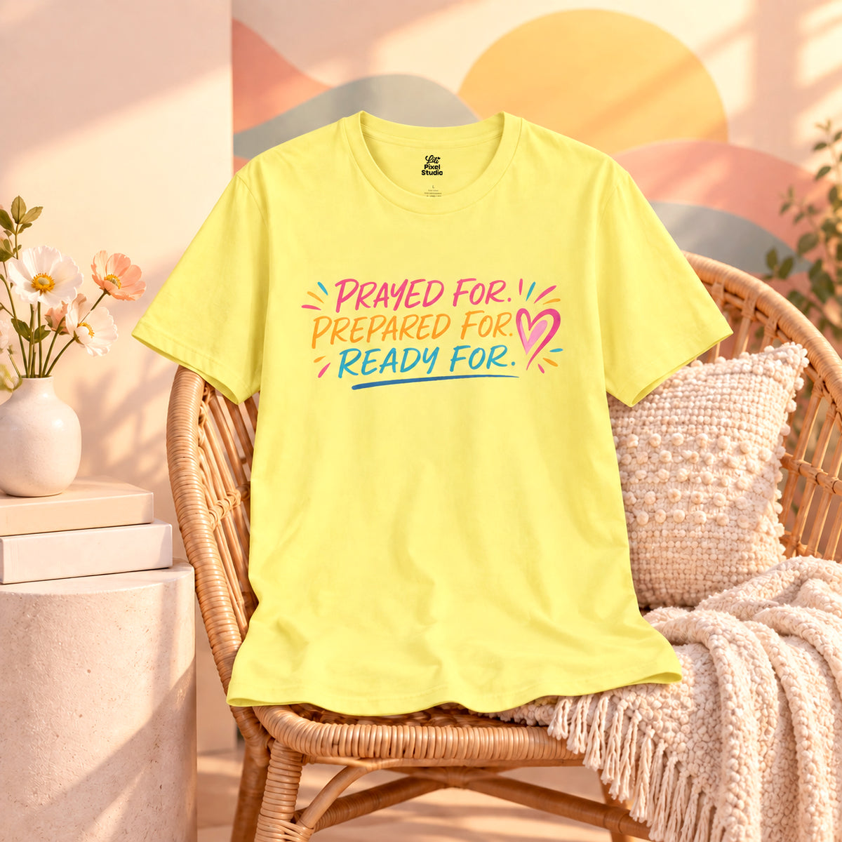 Prayed For Prepared For Ready For Shirt, Christian Inspirational Unisex Tee, Faith Based Shirt, Answered Prayer Gift, Christian Tee