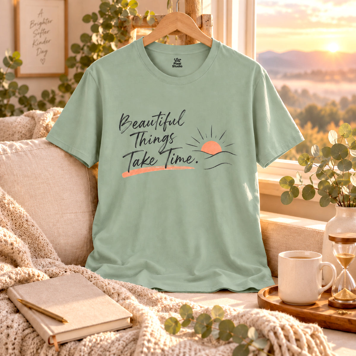 Beautiful Things Take Time Shirt, Inspirational Unisex Tee, Christian Encouragement Shirt, Faith Based Gift, Personal Growth T-Shirt