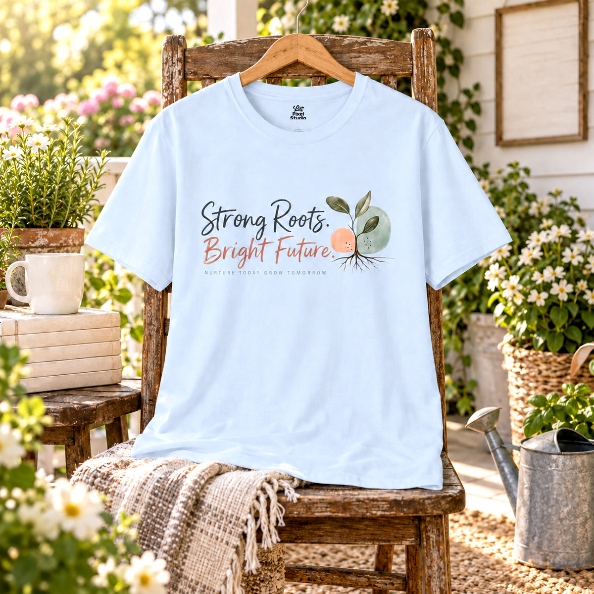 Strong Roots Bright Future Shirt, Inspirational Unisex Tee, Christian Encouragement Shirt, Personal Growth Gift, Faith Based T-Shirt