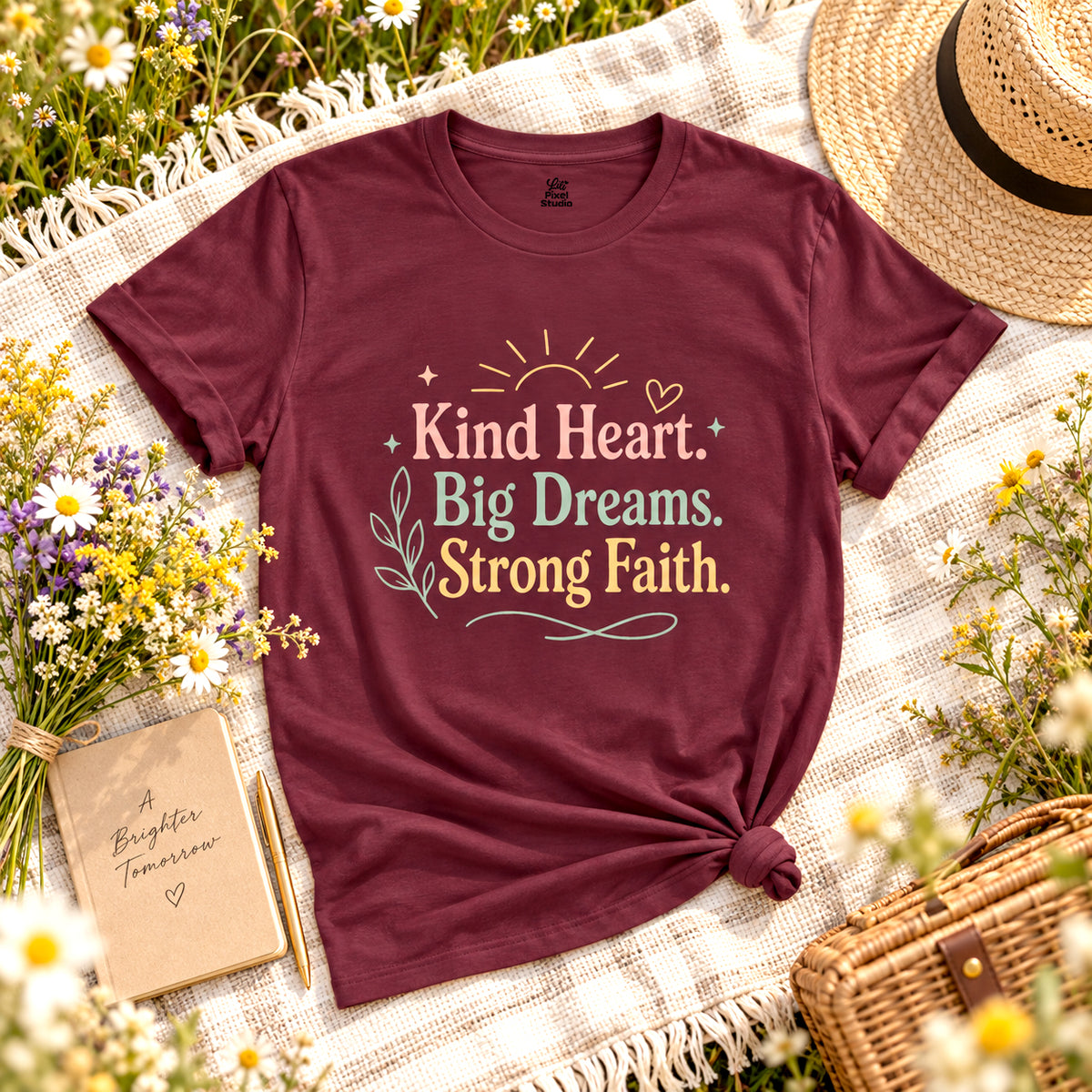 Kind Heart Big Dreams Strong Faith Shirt, Inspirational Unisex Tee, Faith Based Shirt, Hope Encouragement Gift, Positive T-Shirt