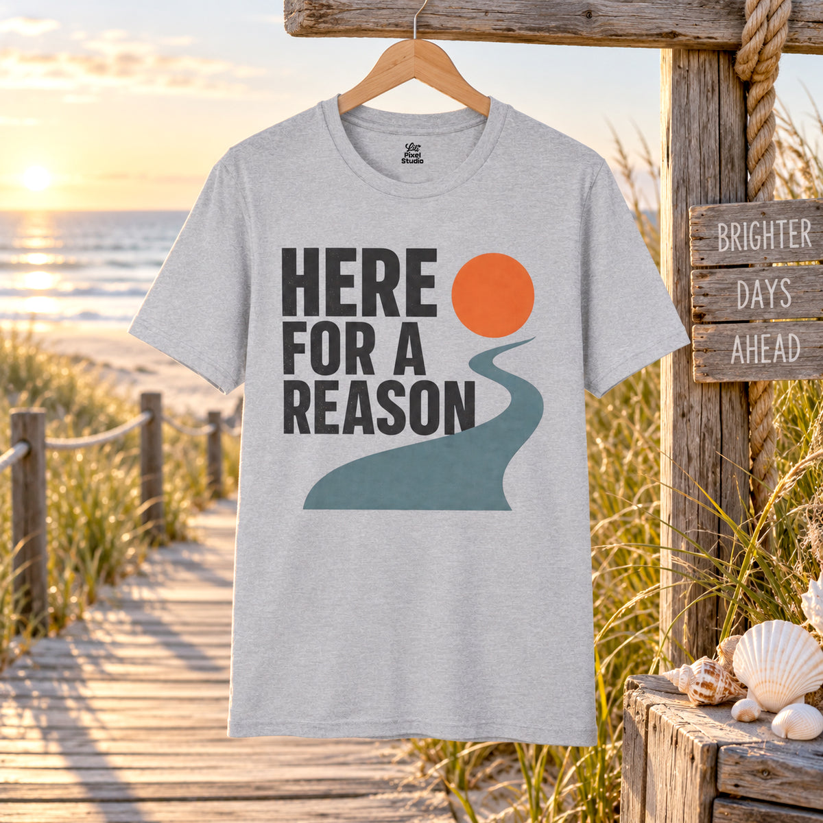 Here For A Reason Shirt, Hope Inspirational Unisex Tee, Faith Based Shirt, Purpose Shirt, Christian Encouragement Gift, Motivational T-Shirt