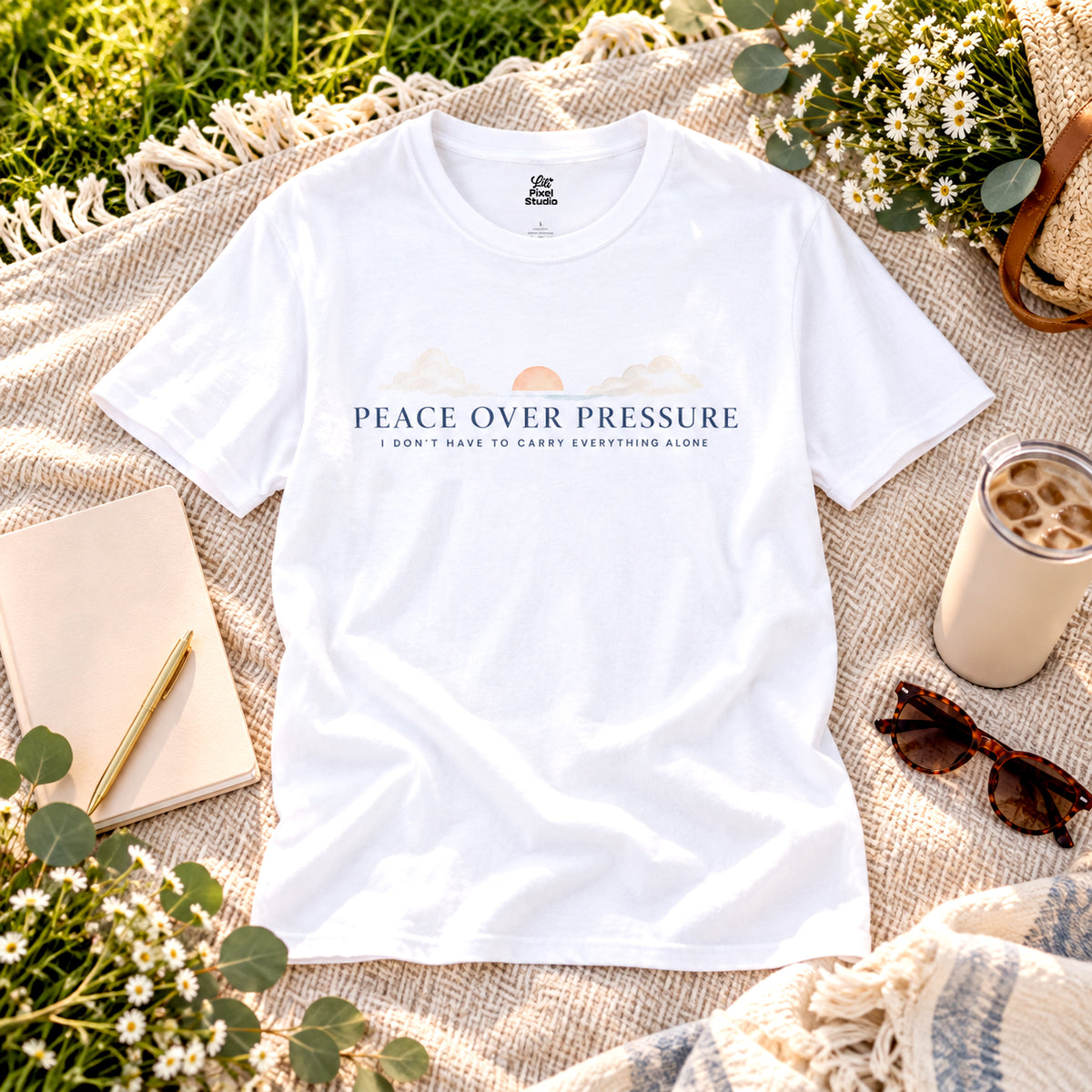 Peace Over Pressure Shirt, Christian Inspirational Unisex Tee, Faith Based Shirt, Encouragement Gift, Christian T-Shirt, Positive Message Tee