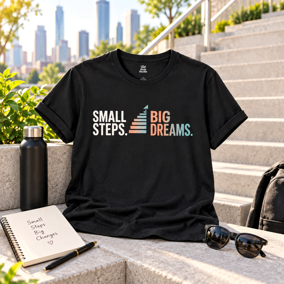 Small Steps Big Dreams Shirt, Motivational Unisex Tee, Inspirational T-Shirt, Growth Mindset Shirt, Encouragement Gift, Positive Message Tee