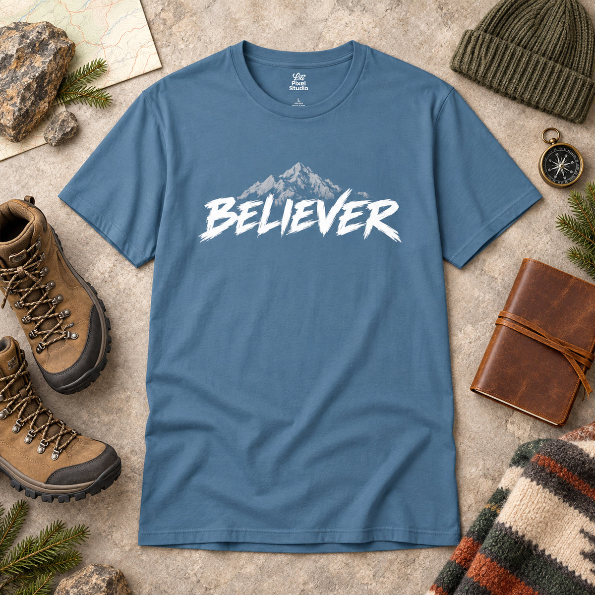Believer Christian Shirt, Faith Based T-Shirt, Mountain Christian Tee, Inspirational Faith Shirt, Christian Unisex Religious Gift