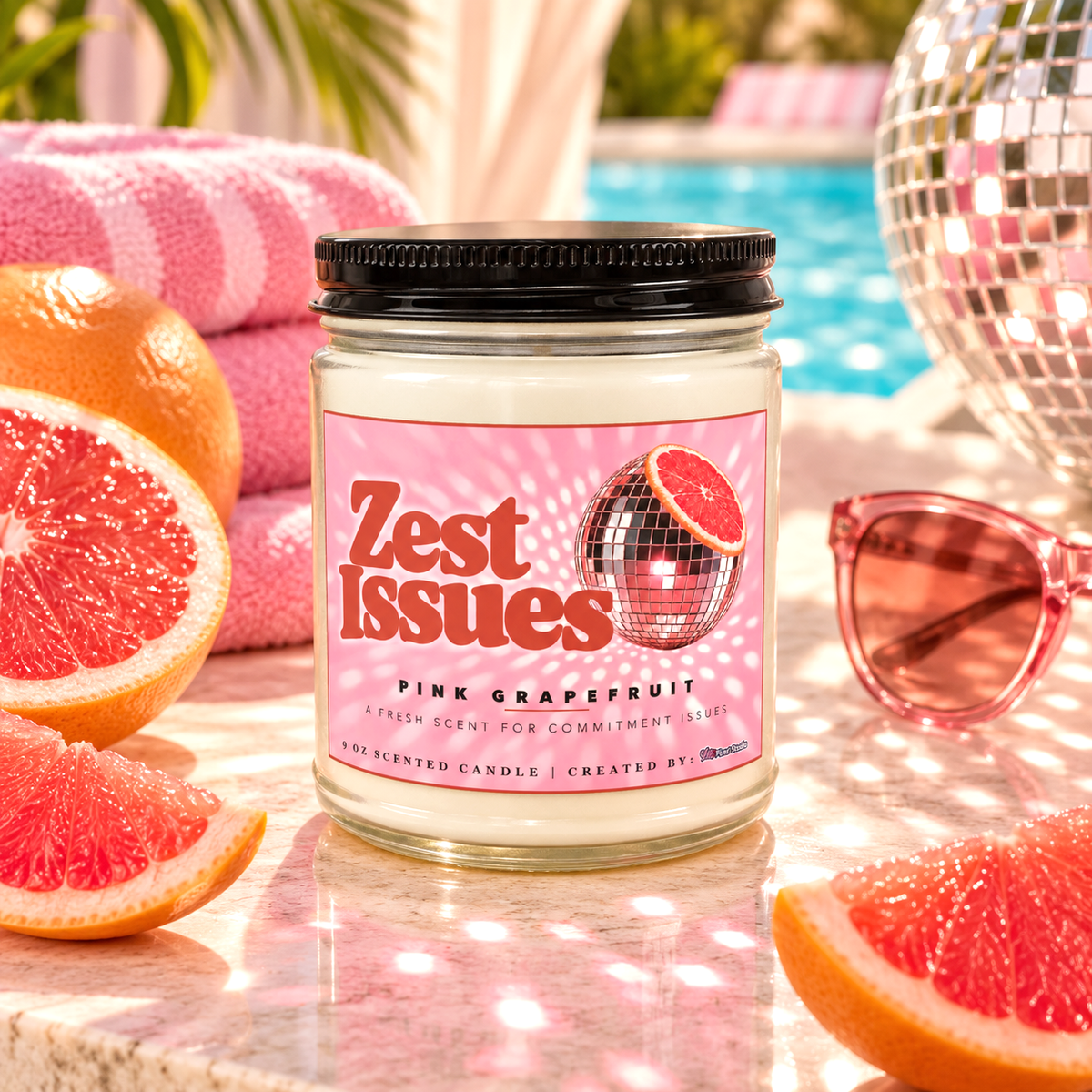 Zest Issues Candle, Pink Grapefruit Soy Candle, Funny Candle Gift, Citrus Scented Candle, Best Friend Gift, Funny Home Decor