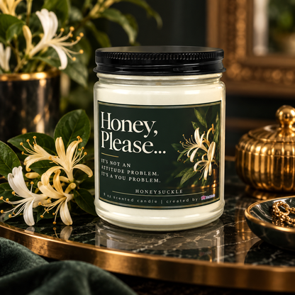 Honey Please Candle, Honeysuckle Soy Candle, Funny Candle Gift, Floral Scented Candle, Best Friend Gift, Funny Gift for Her
