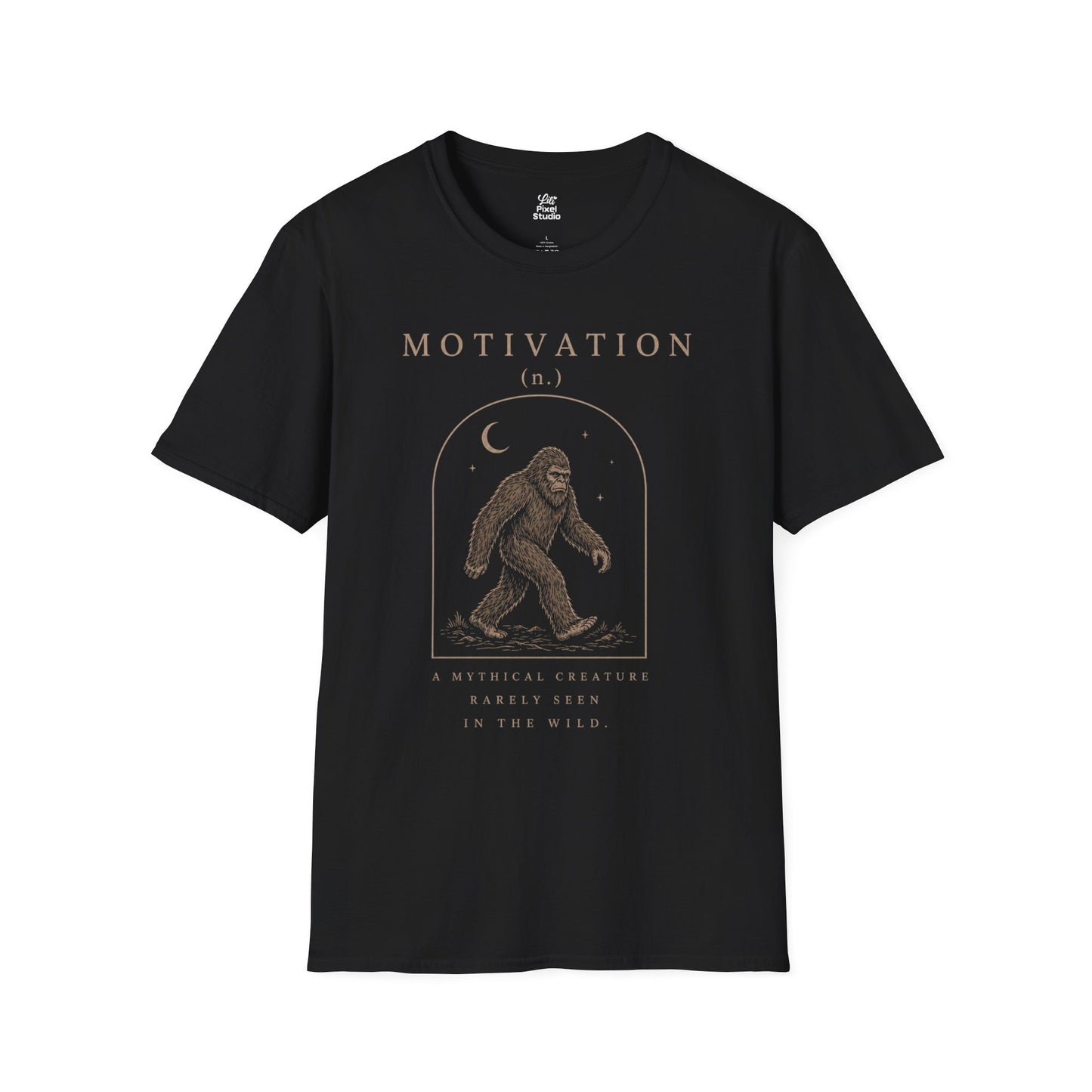 Motivation A Mythical Creature Rarely Seen In The Wild Life Defined Unisex T-Shirt | Bigfoot Sasquatch Illustration, Funny Sarcastic Tee