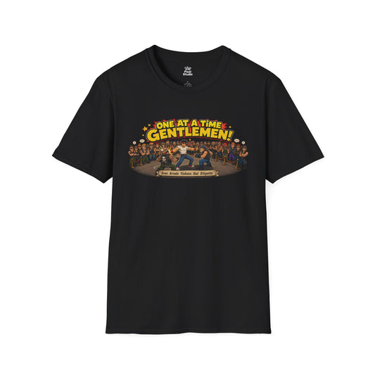 One At A Time Gentlemen Funny Gamer Unisex Shirt, Beat Em Up Arcade Humor Tee, Questionable Game Logic Retro Gaming Gift