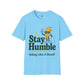 Stay Humble Nobody Likes A Showoff Womens Shirt, Funny Sarcastic Graphic Tee, Retro Lightning Bolt T-Shirt, Humble Confidence Gift