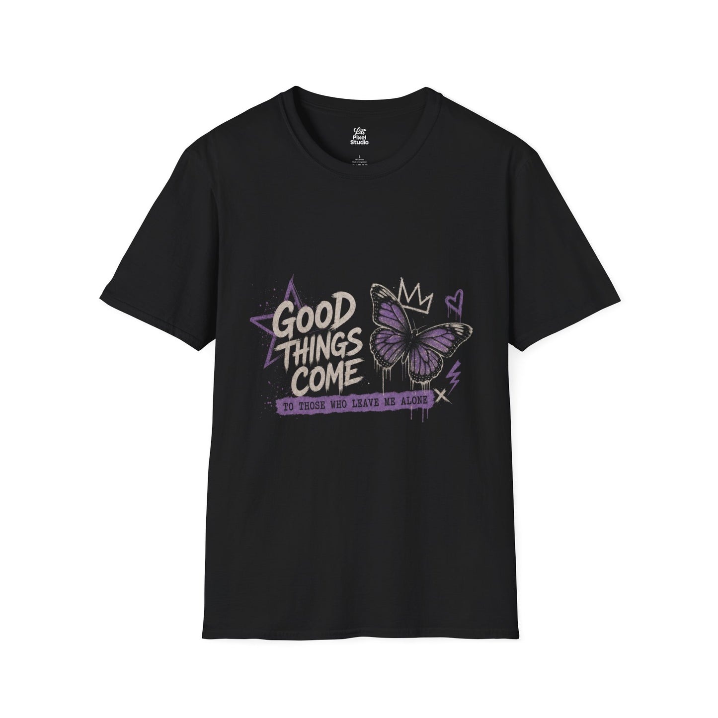 Good Things Come To Those Who Leave Me Alone Womens Shirt, Funny Introvert Tee, Anti Social Graphic T-Shirt, Butterfly Gift
