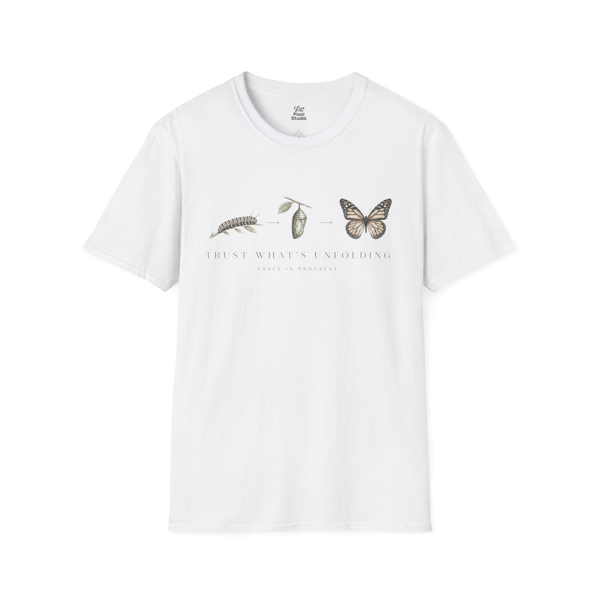 Trust What’s Unfolding Shirt, Inspirational Butterfly Unisex Tee, Personal Growth Shirt, Faith Inspired Gift, Motivational Encouragement Tee