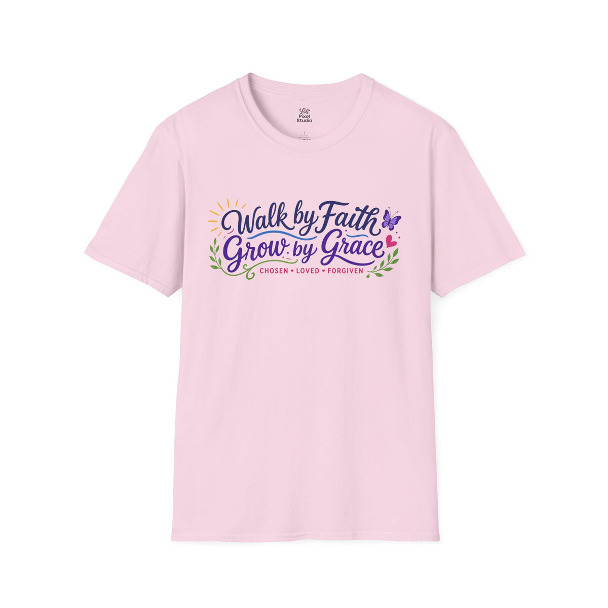 Walk By Faith Grow By Grace Shirt, Christian Inspirational Unisex Tee, Faith Based Shirt, Christian Gift, Grace In Progress Tee