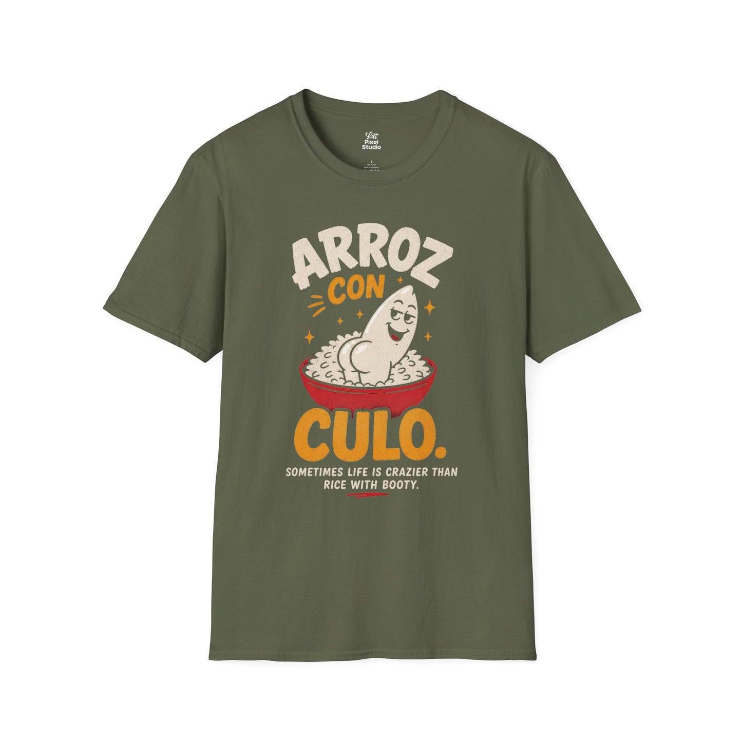 Arroz Con Culo Unisex T-Shirt | Funny Spanish Rice Pun Latin Puerto Rican Humor Tee