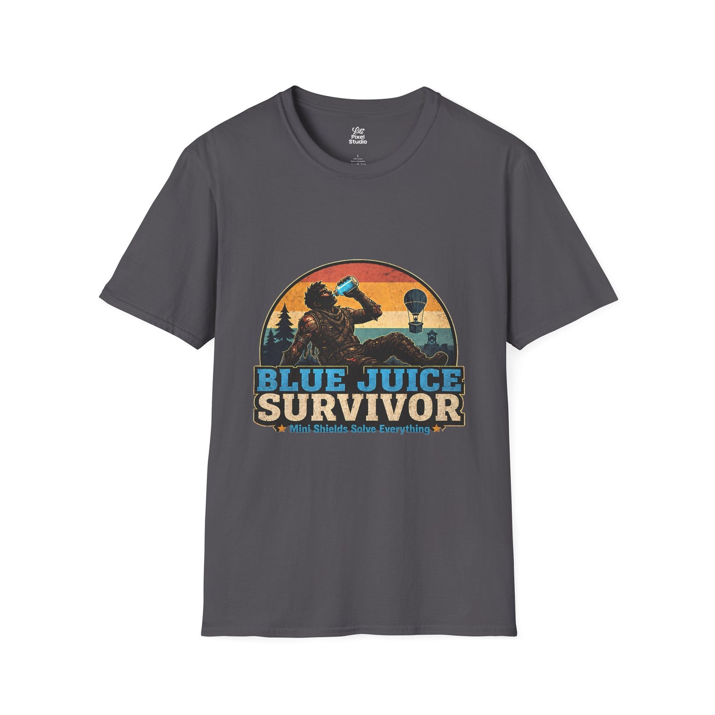 Blue Juice Survivor Gamer Unisex Shirt, Funny Gaming Logic Tee, Battle Royale Humor Shirt, FPS Gaming Gift, Retro Gamer T-Shirt