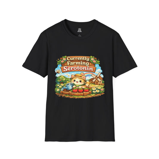 Currently Farming Serotonin Womens Shirt, Cozy Gamer Tee, Cottagecore Gaming Shirt, Cute Farming Game Gift for Women