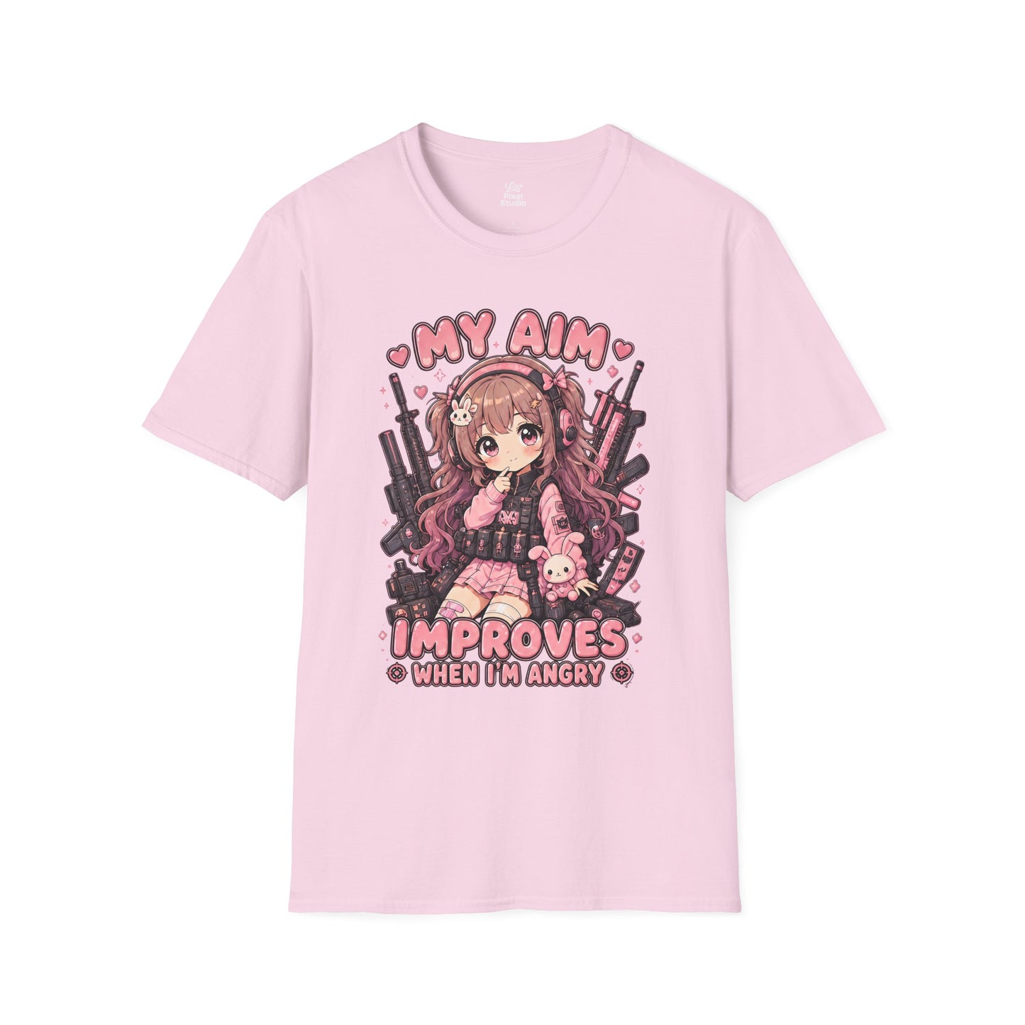 My Aim Improves When Im Angry Womens Shirt, Cute Anime Gamer Tee, FPS Gaming Shirt, Kawaii Gamer Girl Gift