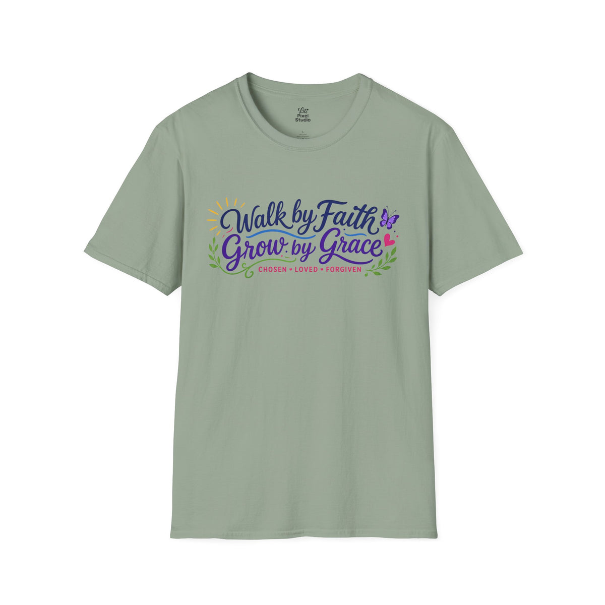 Walk By Faith Grow By Grace Shirt, Christian Inspirational Unisex Tee, Faith Based Shirt, Christian Gift, Grace In Progress Tee