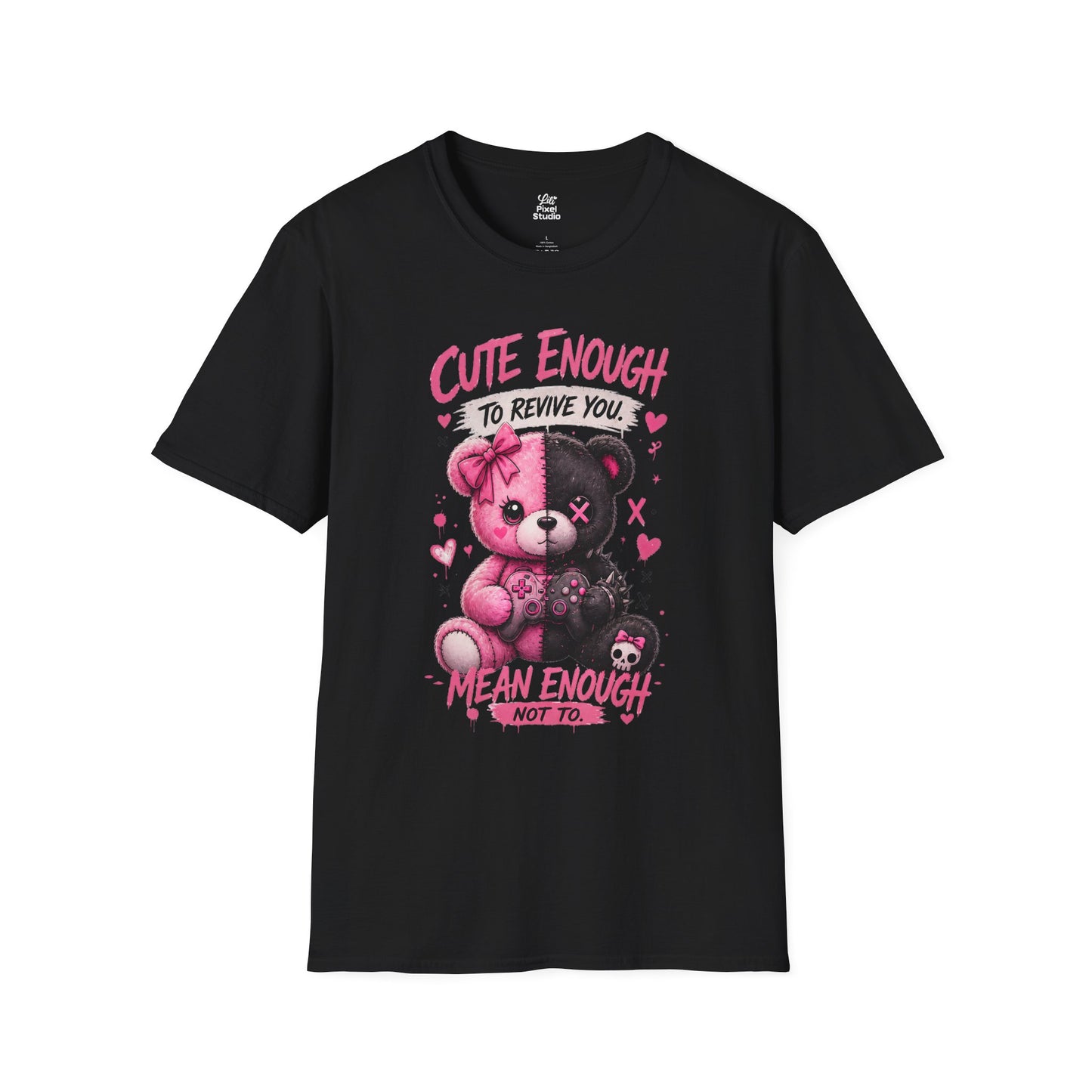 Cute Enough To Revive You Womens Shirt, Gamer Girl Tee, Kawaii Goth Gaming Shirt, Cute Pink Anime Gamer Gift