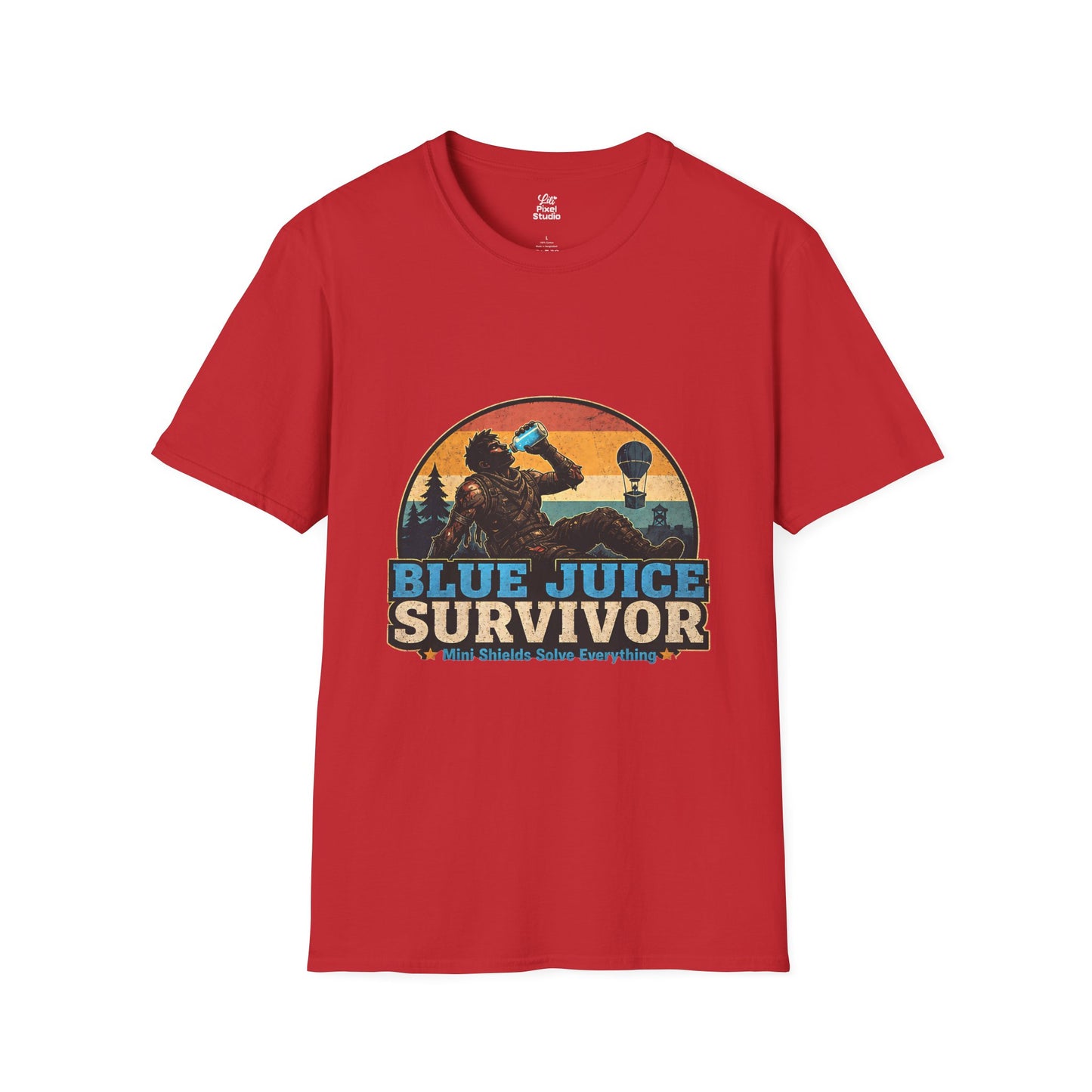 Blue Juice Survivor Gamer Unisex Shirt, Funny Gaming Logic Tee, Battle Royale Humor Shirt, FPS Gaming Gift, Retro Gamer T-Shirt