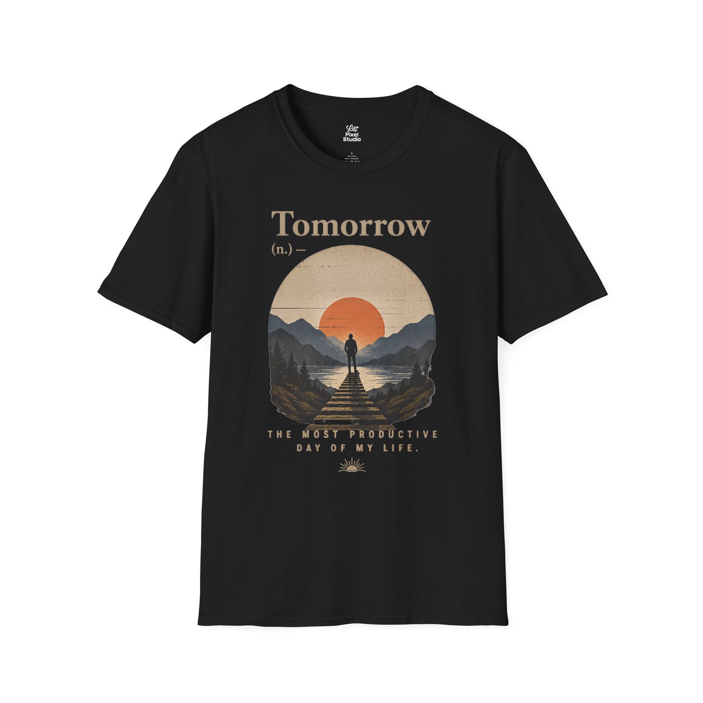 Tomorrow The Most Productive Day Of My Life - Life Defined Unisex Graphic Tee | Sarcastic, Ironic, Funny Meme Joke Gift T-Shirt