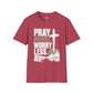 Pray More Worry Less Christian Shirt, Faith Based T-Shirt, Prayer Shirt, Cross Graphic Tee, Inspirational Christian Unisex Gift