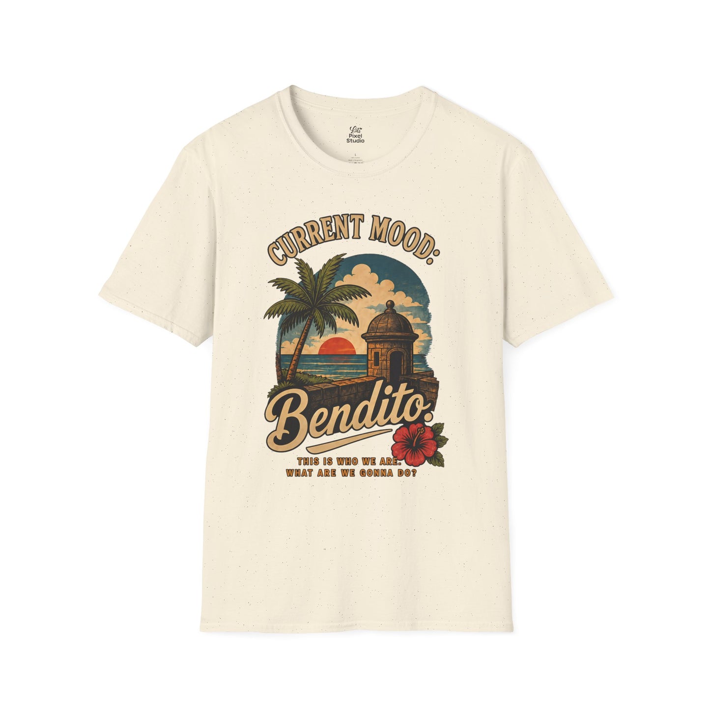 Bendito Tropical Sunset Unisex T-Shirt | Palm Tree Beach Puerto Rican Latin Humor Sarcastic Gift Tee