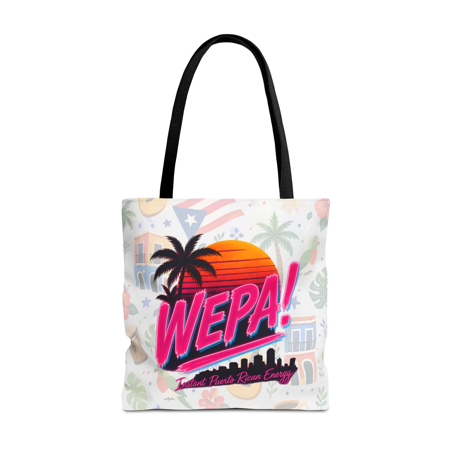 Wepa Puerto Rican Tote Bag, Boricua Tropical Shopper Bag, Puerto Rico Pride Gift, Island Energy Beach Tote