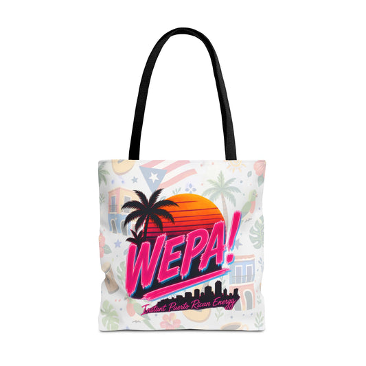 Wepa Puerto Rican Tote Bag, Boricua Tropical Shopper Bag, Puerto Rico Pride Gift, Island Energy Beach Tote