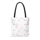 Powered by Pixels and Attitude Tote Bag, Cute Gamer Tote, Kawaii Pixel Art Bag, Pastel Gaming Shopper Bag
