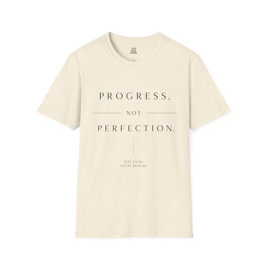 Progress Not Perfection Unisex T-Shirt | Minimalist Inspirational Typography