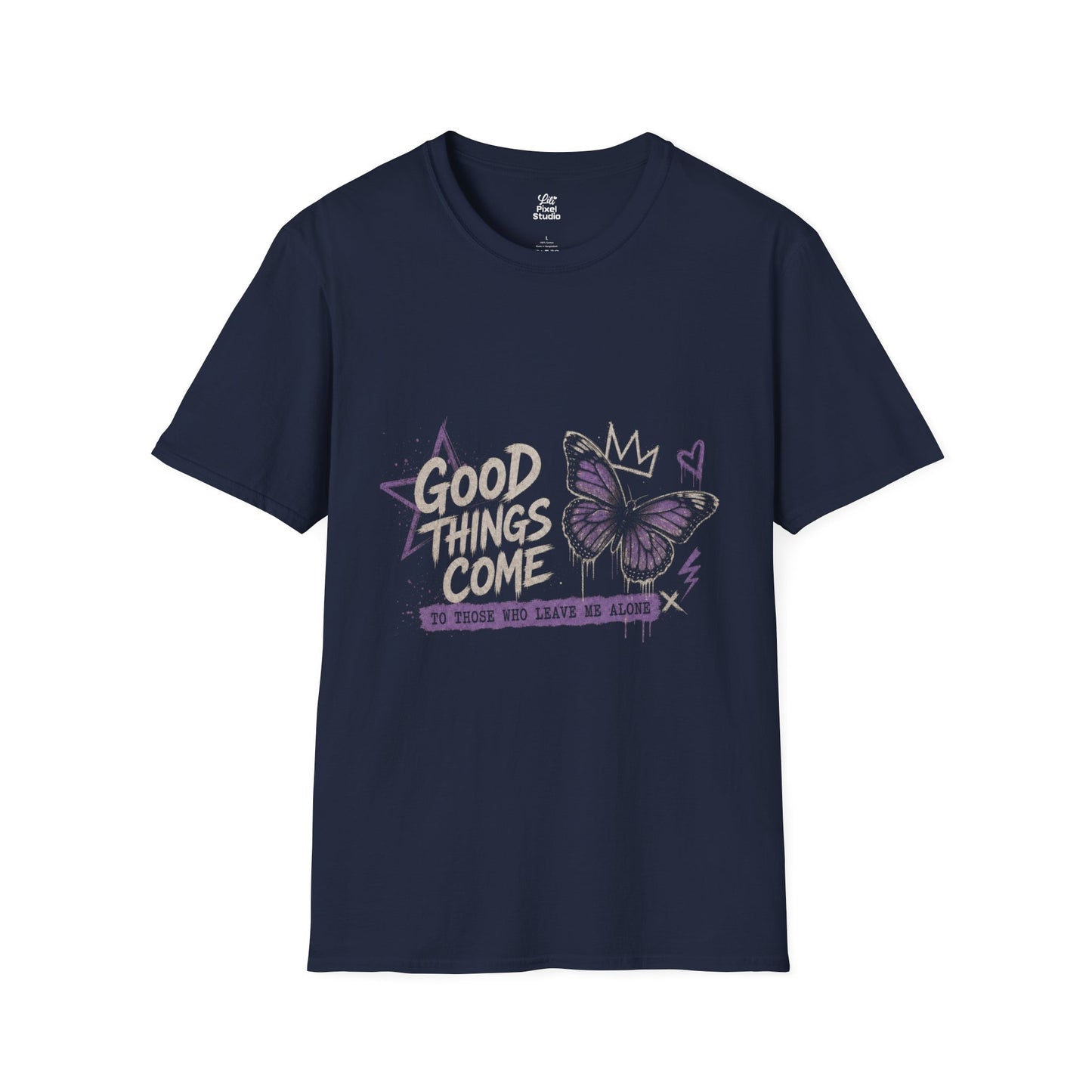 Good Things Come To Those Who Leave Me Alone Womens Shirt, Funny Introvert Tee, Anti Social Graphic T-Shirt, Butterfly Gift