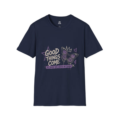 Good Things Come To Those Who Leave Me Alone Womens Shirt, Funny Introvert Tee, Anti Social Graphic T-Shirt, Butterfly Gift
