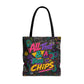 All That and a Bag of Chips Tote Bag, 90s Nostalgia Tote, Retro Neon Shopper Bag, Funny Everyday Carry Bag