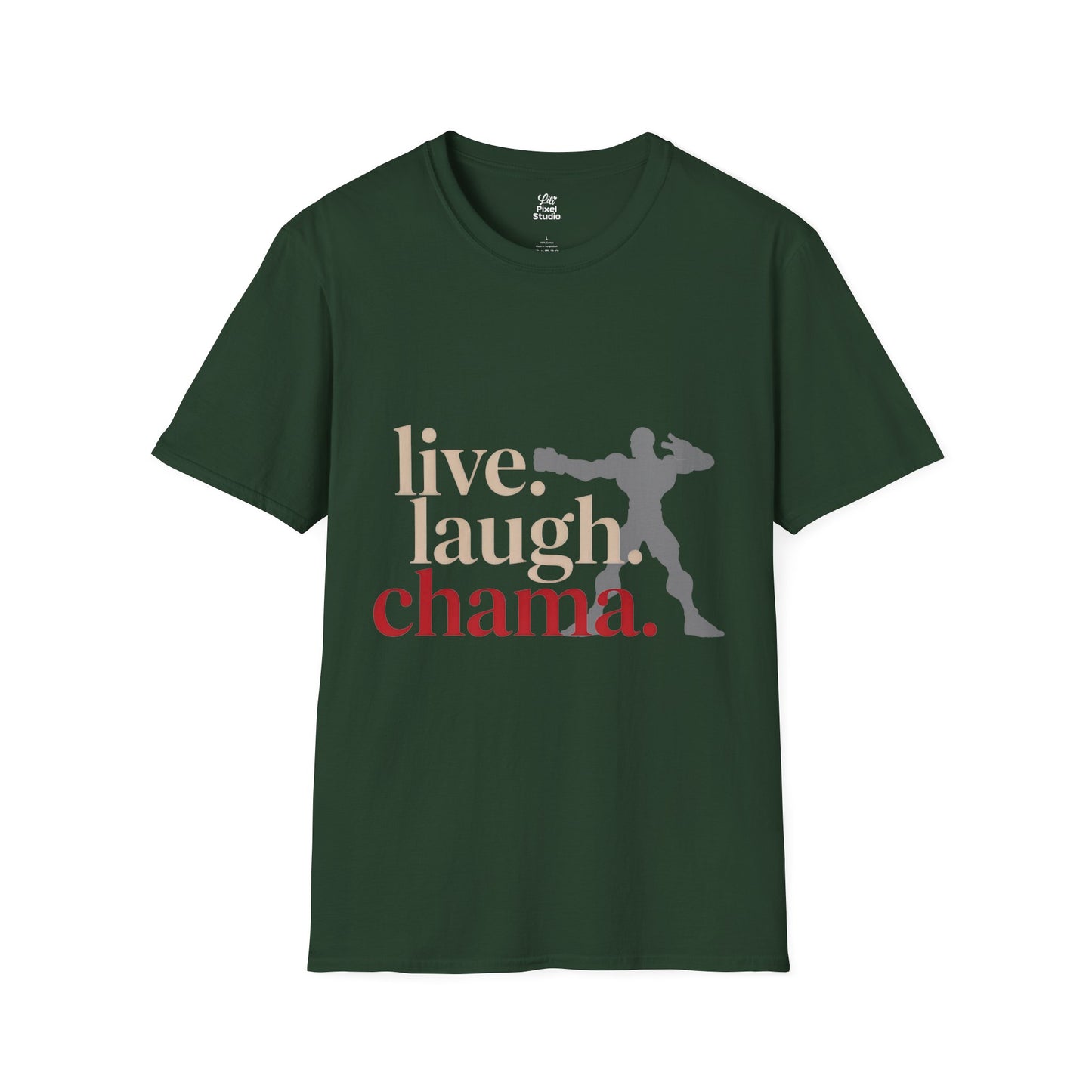 Live Laugh Chama Unisex Shirt, Funny Gym Meme Tee, Motivational Combat Shirt, Workout Humor Gift for Fighters And Meme Lovers