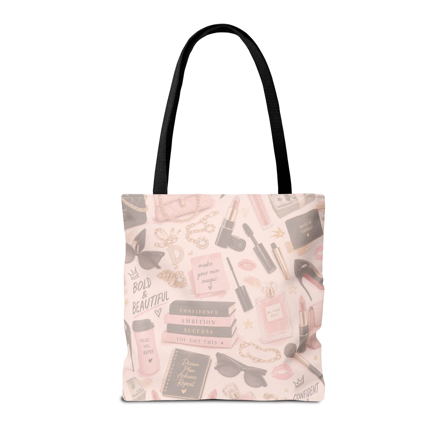 Pretty and Prosperous Tote Bag, Glam Boss Girl Tote, Pink Motivational Shopper Bag, Cute Everyday Work Tote