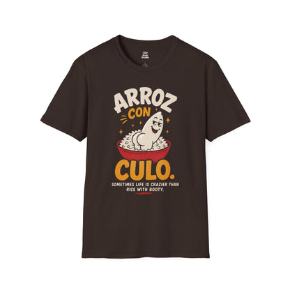 Arroz Con Culo Unisex T-Shirt | Funny Spanish Rice Pun Latin Puerto Rican Humor Tee