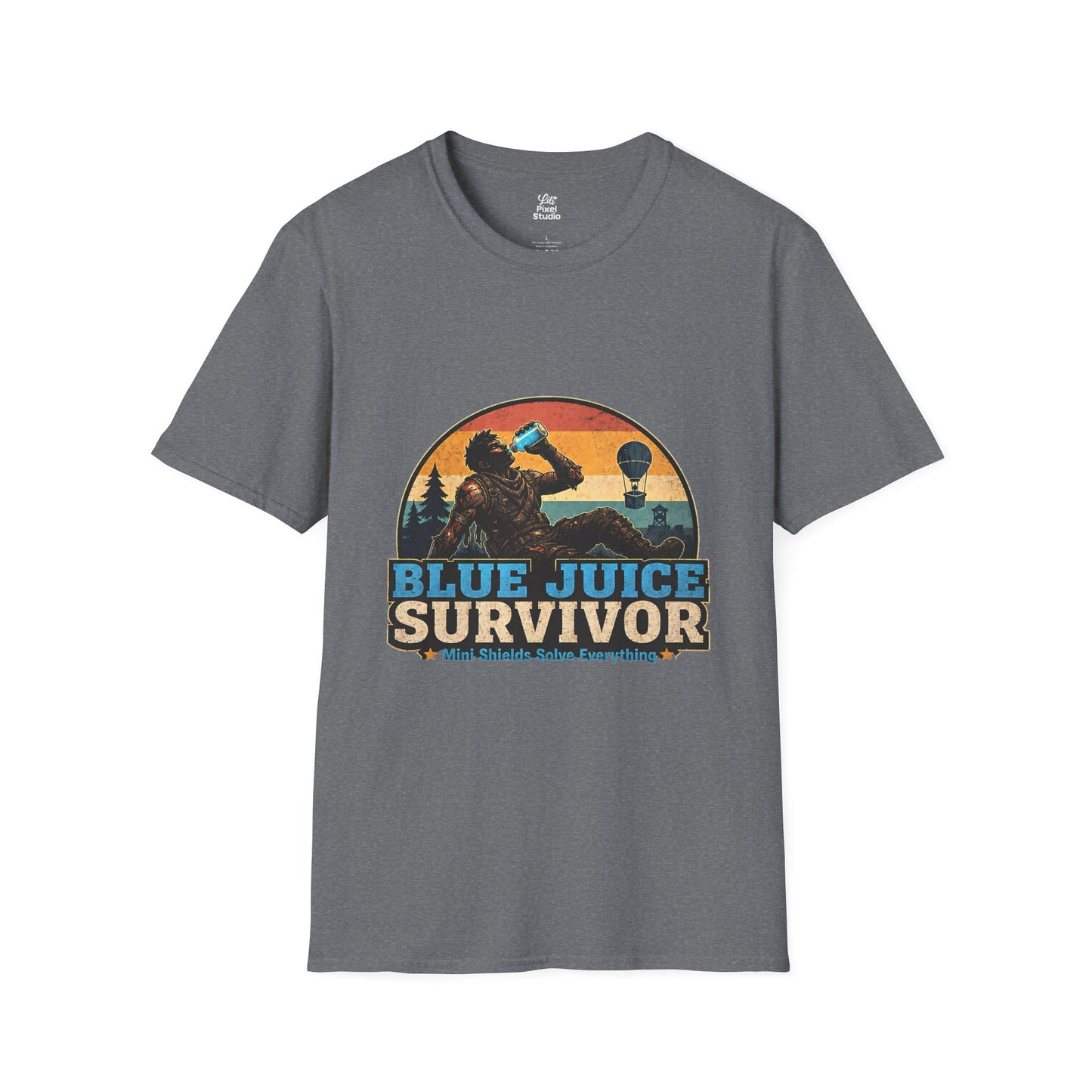 Blue Juice Survivor Gamer Unisex Shirt, Funny Gaming Logic Tee, Battle Royale Humor Shirt, FPS Gaming Gift, Retro Gamer T-Shirt